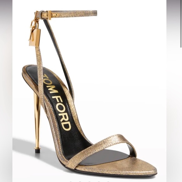 Tom Ford gold denim metallic sandal so 7.5. Brand new, never worn. - Picture 7 of 8